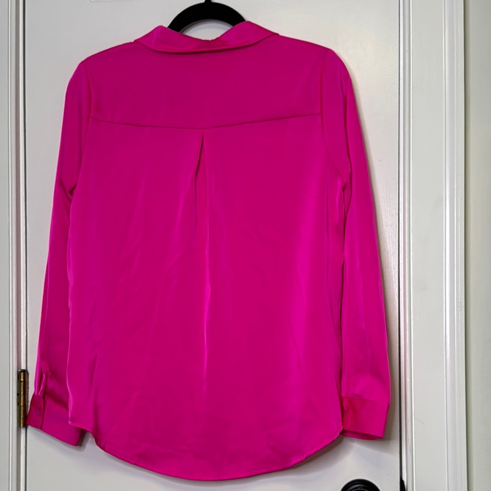 Skies Are Blue Pink Long Sleeve Button Down Shirt - Picture 6 of 6